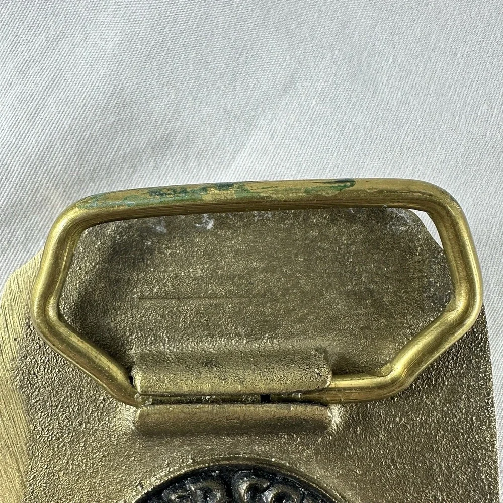 VTG Montana PROSPECTOR BELT  BUCKLE VINTAGE Solid Brass 1979 Bob Scriver